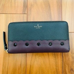 Black and Purple Studded Wallet by Kate Spade
